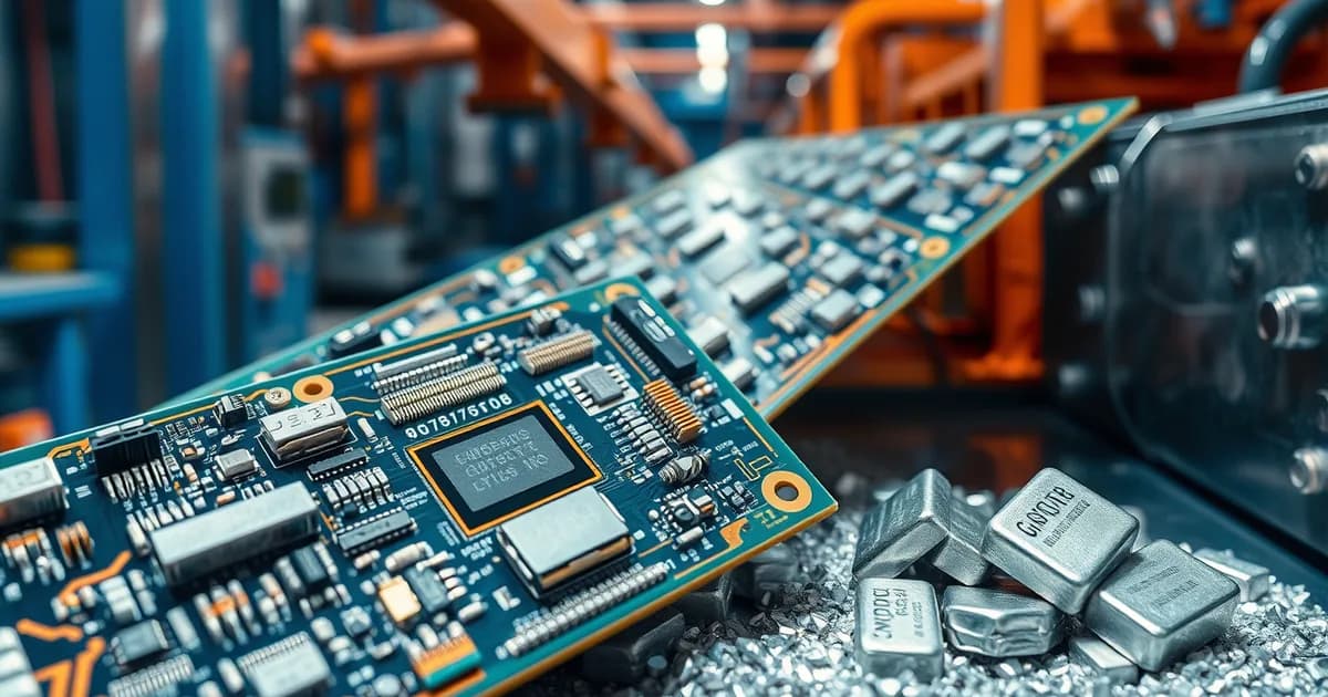 Recupero argento RAEE dai componenti elettronici industriali